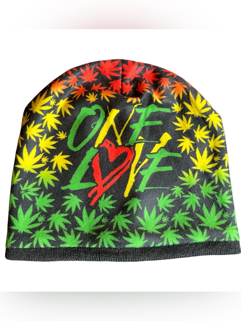Unisex Rasta 420 Beanie Hat - Colorful One Love  Leaf Design NWT